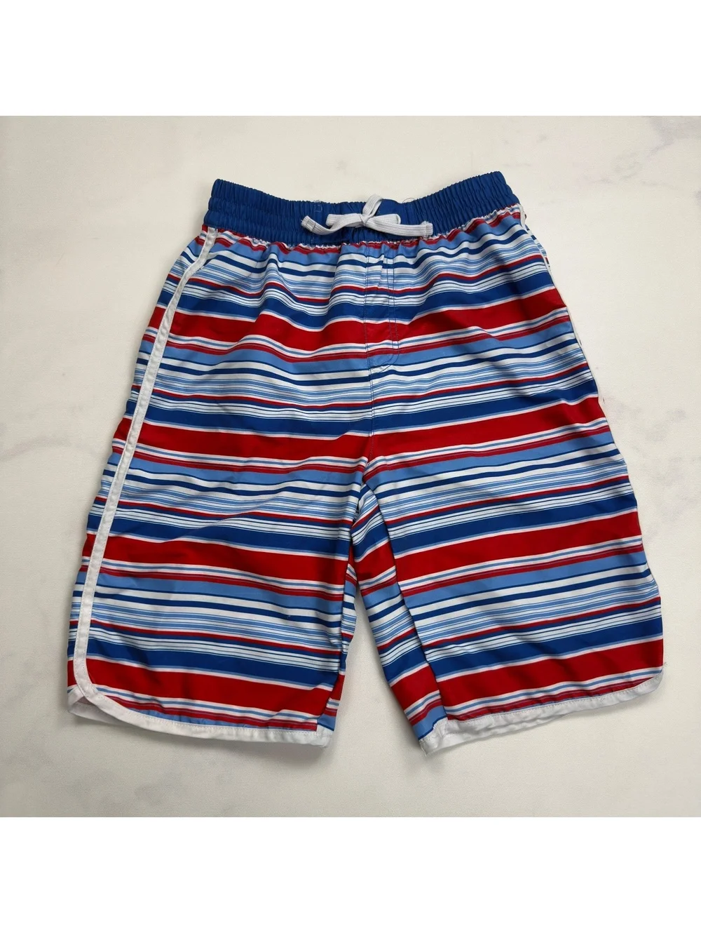 kidpik Swim Trunks Striped Drawstring Elastic Waist - Boys XL